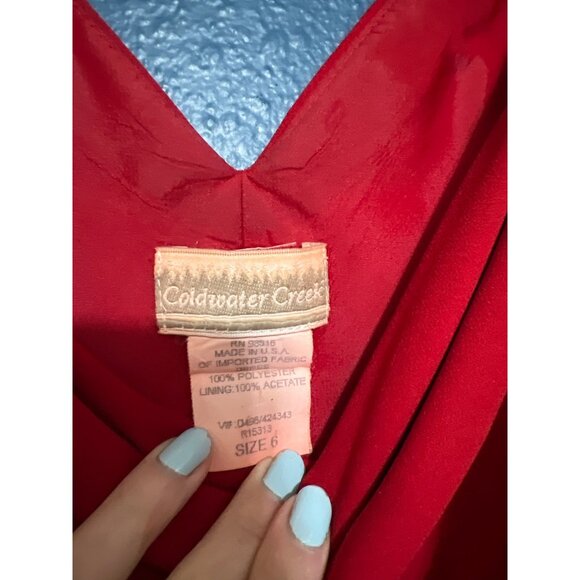 Coldwater Creek Red Sleeveless Beaded Dress Size 6 With Floral beading - Picture 2 of 5